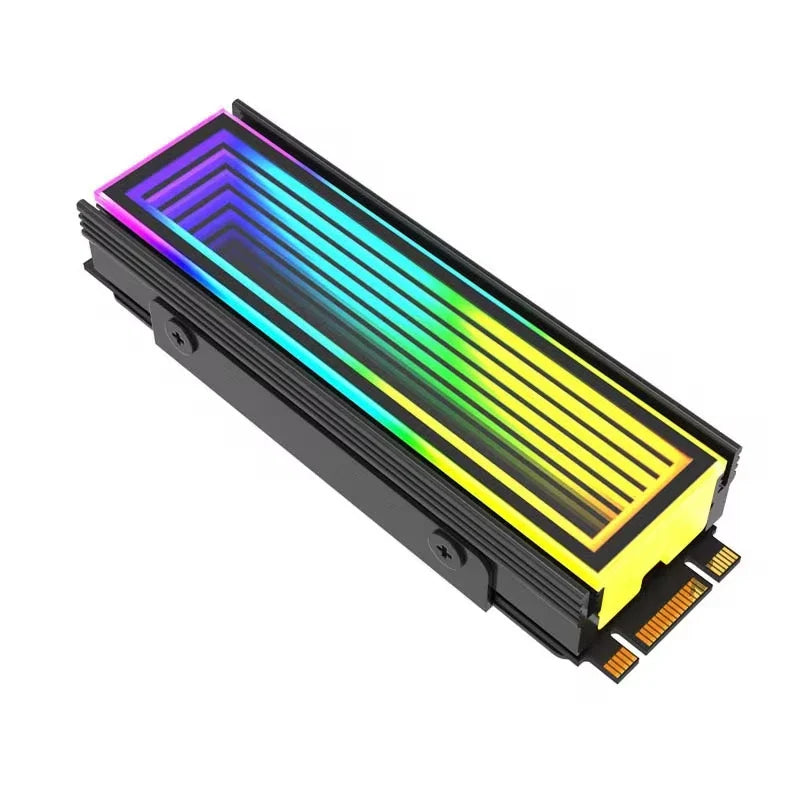 ARGB M.2 NVMe SSD Heatsink - 5V 3-Pin RGB Aluminum Cooler with Aura Sync Support