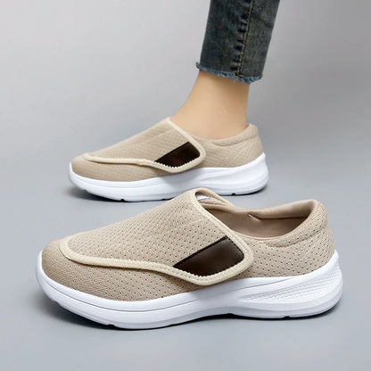 Orthopedic Wide Fit Women’s Sneakers – Soft Comfortable Diabetic Walking Shoes for Swollen Feet & Thumb Correction Support