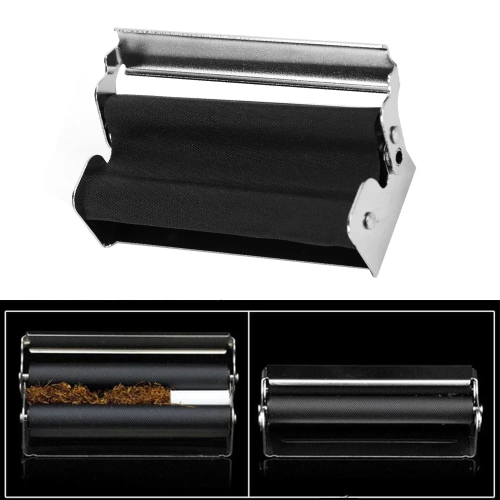 Portable 70mm Cigarette Rolling Machine - Metal Tobacco Roller for Personal Use & Gifting