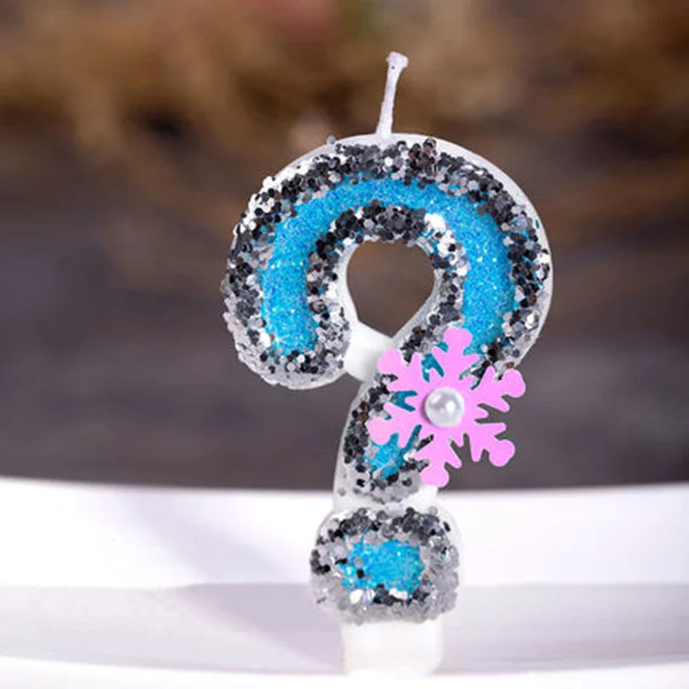1Pcs Blue Shell Glitter Number Candle - Birthday Cake Topper, Wedding Digital Dessert Decor for Celebration, Birthday Decoration