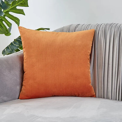 Velvet Pillow Cover 40x40 cm – Decorative Cushion Case for Living Room Sofa, Home Decor in Yellow, Green & Blue