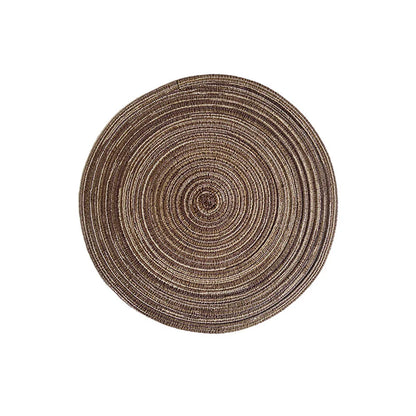 4pcs Round Woven Ramie Table Mats – Non-Slip Placemats for Dining, Bowls, Cups, and Kitchen Use