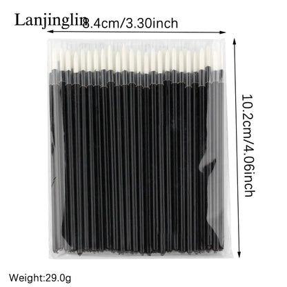 50Pcs Disposable Eyeliner Makeup Brushes - Eye Shadow & Eyeliner Wands for Lash Extensions and Beauty Tools