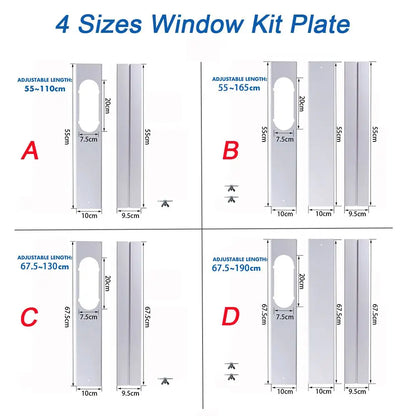 Portable Window AC Kit - Adjustable Slide Plate Adapter for Exhaust Hose Connector & Air Conditioner Accessories