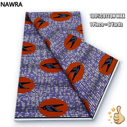 Original 100% Cotton African Wax Print Fabric - Soft Ankara Batik DIY Pagne