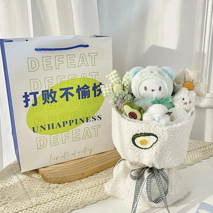 Sanrio Hello Kitty Plush Bouquet – Cute Cartoon Flowers with Cinnamoroll, Kuromi & My Melody Toys for Girls & Holiday Gifts