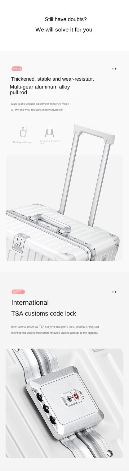 COLENARA Aluminum Frame Suitcase — High-Quality Large Capacity Trolley Travel Bag, 24", 26", 28", 30" Rolling Luggage