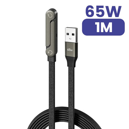 240W USB-C Fast Charging Cable - 2-in-1 Foldable Desktop Stand Data Cable for iPhone 17/16 & Samsung