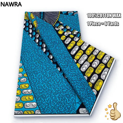 Original 100% Cotton African Wax Print Fabric - Soft Ankara Batik DIY Pagne