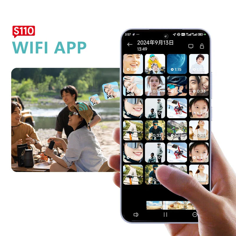 2.7K Glasses Camera – Mini Wearable Outdoor Security Sports DV DVR, WIFI Video Recorder for Driving, Hiking, and Surveillance