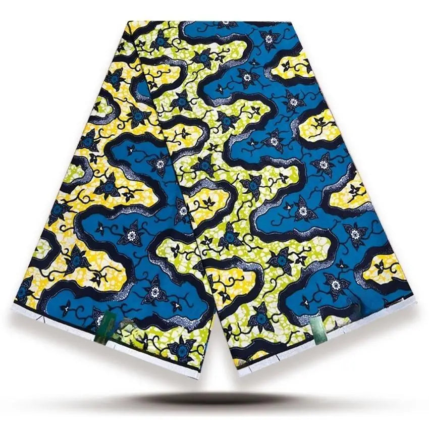 Original African Wax Print Fabric - 6 Yards Soft 100% Cotton Nigerian Ankara Pagne Batik Material