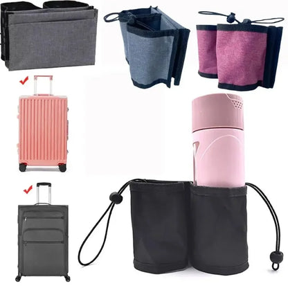 Travel Luggage Cup Holder Set - Portable Hands-Free Drink Carrier for Coffee, Milk Tea & Travel Storage