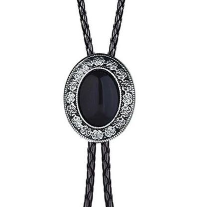 Golden Bolo Tie for Men – Adjustable Cowboy Garment Accessory with Bull Head Pendant, Western Style Necklace