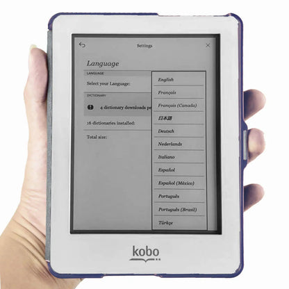 Kobo Glo 6 Inch E-Reader Cover - PU Leather Flip Case with Magnetic Adsorption Closure & Sleep Mode Support
