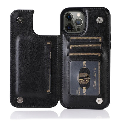 Luxury PU Leather Wallet Case - Kickstand Card Holder Cover with Slots for iPhone 15 14 13 12 11 Pro Max SE X XR XS Max 8 7 6 Plus