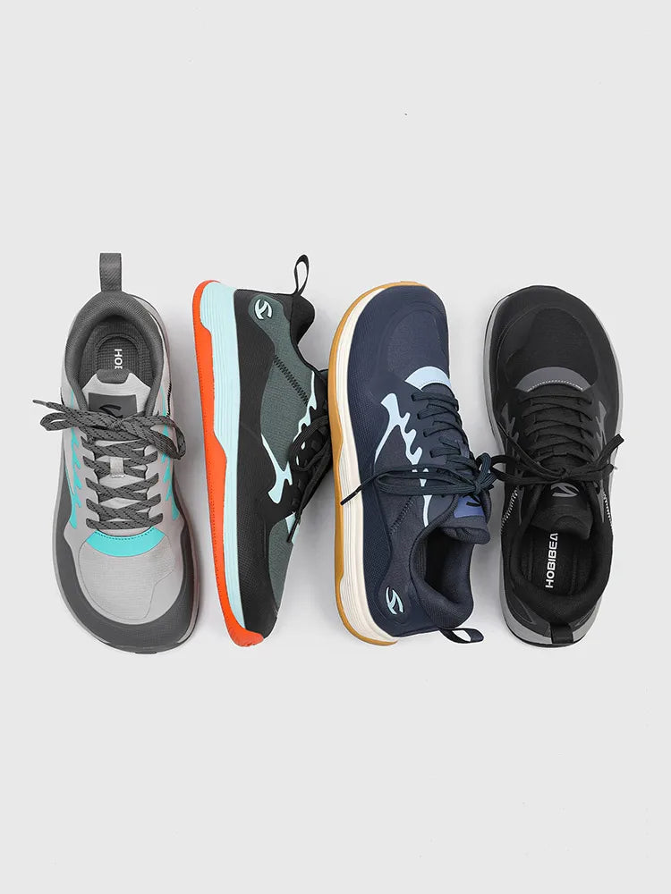 HOBIBEAR Unisex Walking Sneakers – Lace-Up Hiking & Running Shoes for Men & Women, Outdoor Artificial Leather Trainers