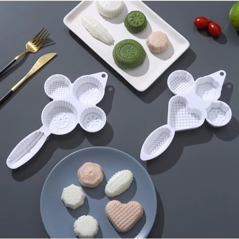 Mung Bean Cake Mold Press – Hand-Pressed Mooncake & Dessert Baking Embossed Cake Shaping Bowl Mold Tool