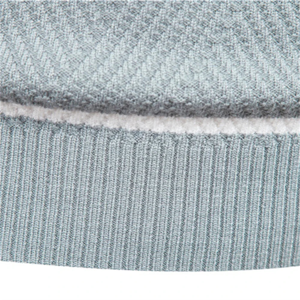 Men's Autumn Patchwork Sweater - O-Neck Long Sleeve Slim Fit Warm Casual Fashion Pullover Top