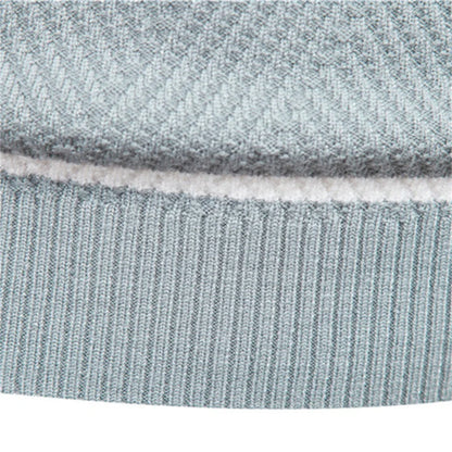 Men's Autumn Patchwork Sweater - O-Neck Long Sleeve Slim Fit Warm Casual Fashion Pullover Top