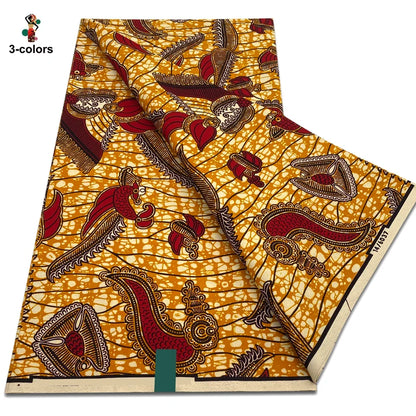 Newest African Ankara Wax Fabric - 100% Cotton Soft Dutch Hollandais Pagne Print for Dresses & Sewing