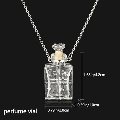 Openable Water Drop Heart Steel Chain Necklace – Essential Oil Pendant Glaze Vial Memorial Jewelry