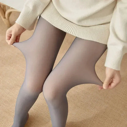 Thick Fleece-Lined Winter Leggings – Women’s Warm Polar Tights, Skin-Effect Pantyhose & Fake Translucent Wool Pants