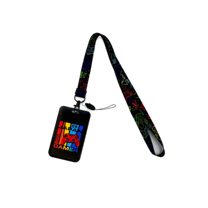 Gamer ID Card Holder Lanyard — Cool Credential Neck Strap & Badge Keychain for Men & Women
