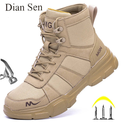 Indestructible Work Boots Safety Shoes - Steel Toe, Puncture-Proof Sneakers for Men and Women, Non-Slip Footwear