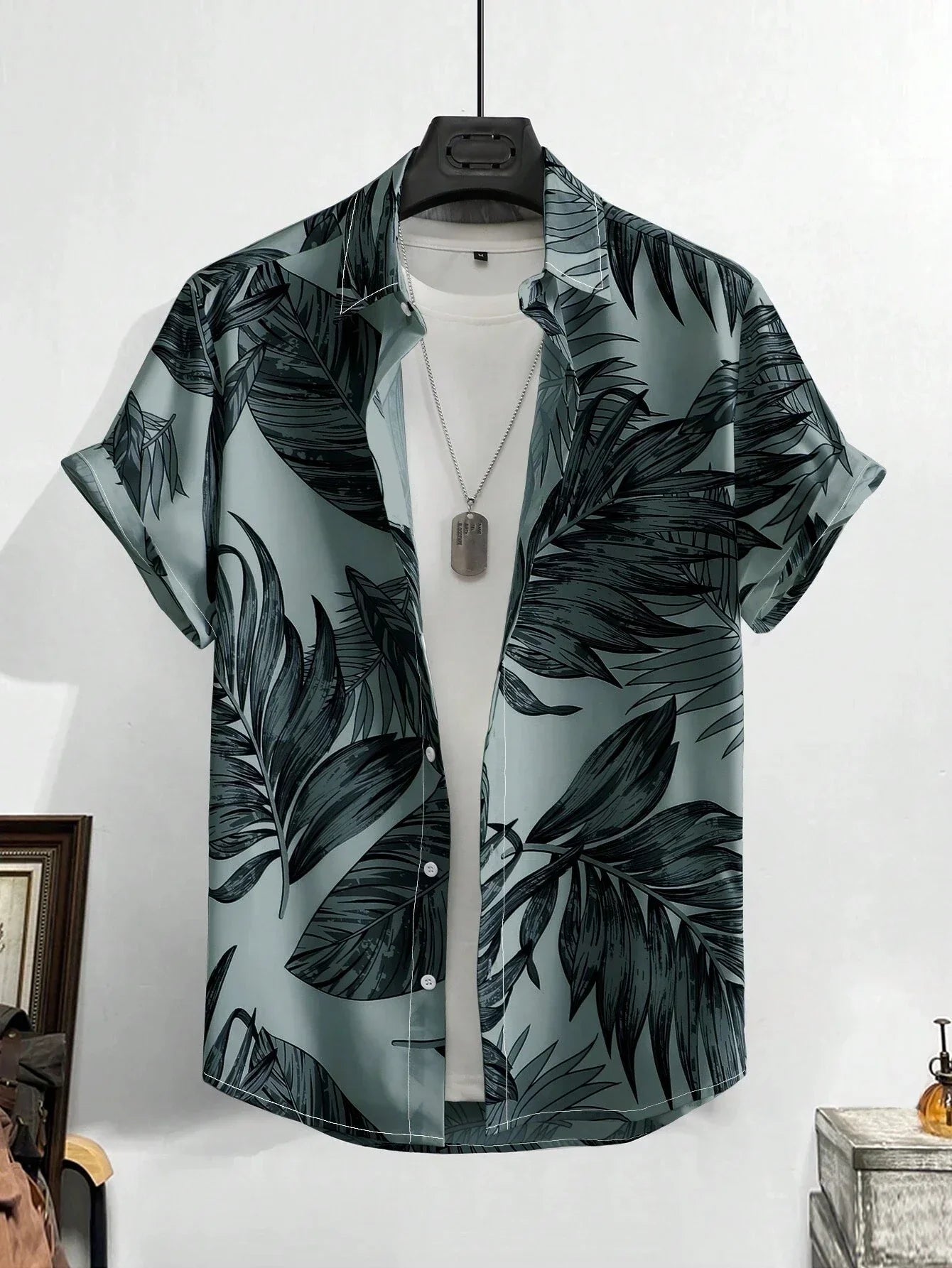 Men’s Hawaiian Print Shirt - Casual Slim Fit Beach Shirt with Vintage Oversized Style