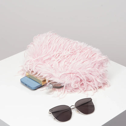 Y2K Plush Clutch Bag - Candy Color Dopamine Style Women's Dinner Purse