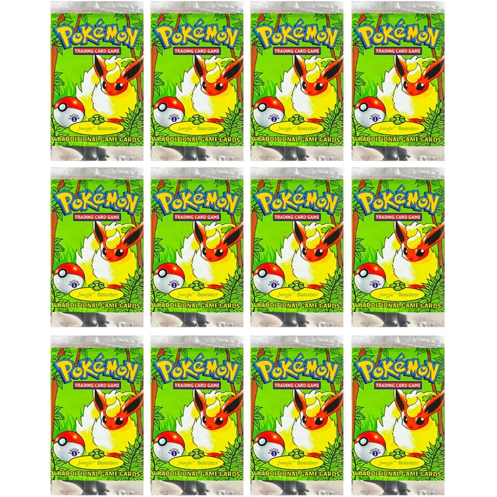 Pokémon Booster Packs Base Fossil Jungle - 11 Cards Per Pack & 36 Pack Booster Box Proxy Game Cards Collection