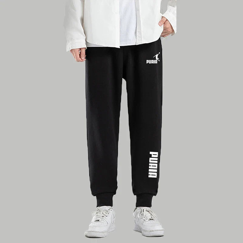 PUAIA Men’s Jogging Pants – Autumn Winter Sport Trousers, Loose Fit Fitness Streetwear Solid Color Outfit