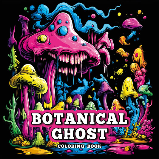 Botanical Ghost Adult Coloring Book 20 Pages - Elegant Pattern Art Book for Relaxation, Stress Relief & Creative Painting