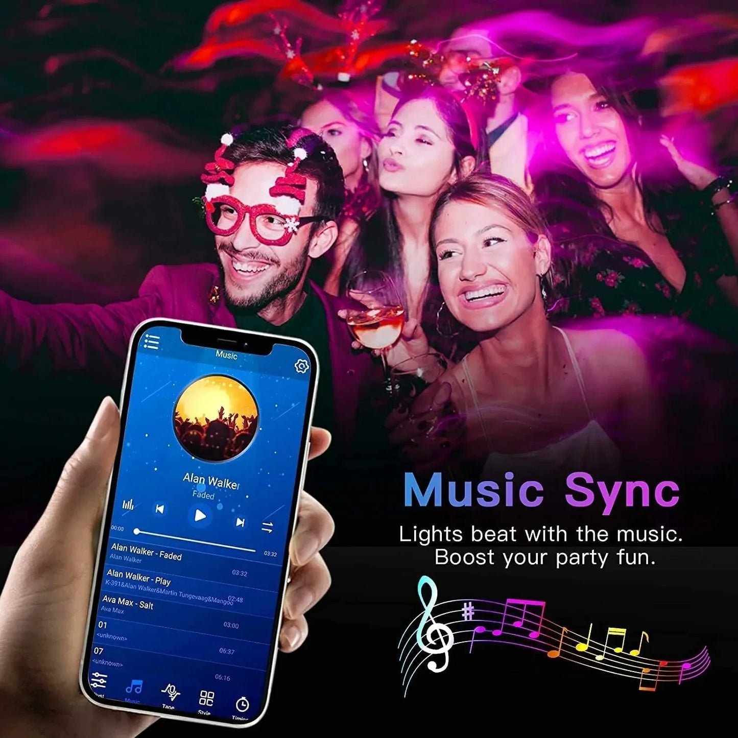 Bluetooth LED Strip Lights – Smart SMD 5050 with APP & Remote Control, Flexible Tape for TV Backlight & Home Decor