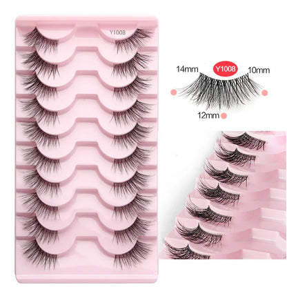 SHIDISHANGPIN 3D Half Cat Eye Lashes – Natural Winged Fox Faux Mink Eyelashes for Makeup
