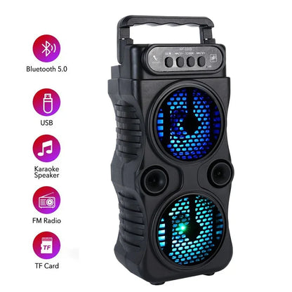 Portable Wireless Speaker - Dual 3-Inch Stereo Bass Subwoofer for Parties, Karaoke & Outdoor Music