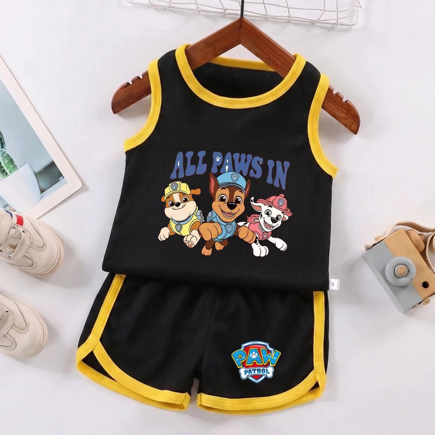 PAW Patrol Kids Soccer Jersey Set - Colorful Sleeveless Sportswear Training Outfit