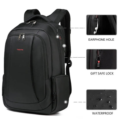 Lifetime Warranty Men’s Laptop Backpack – Anti-Theft Travel & School Bag for 14-17.3 Inch Laptops, Male Knapsack