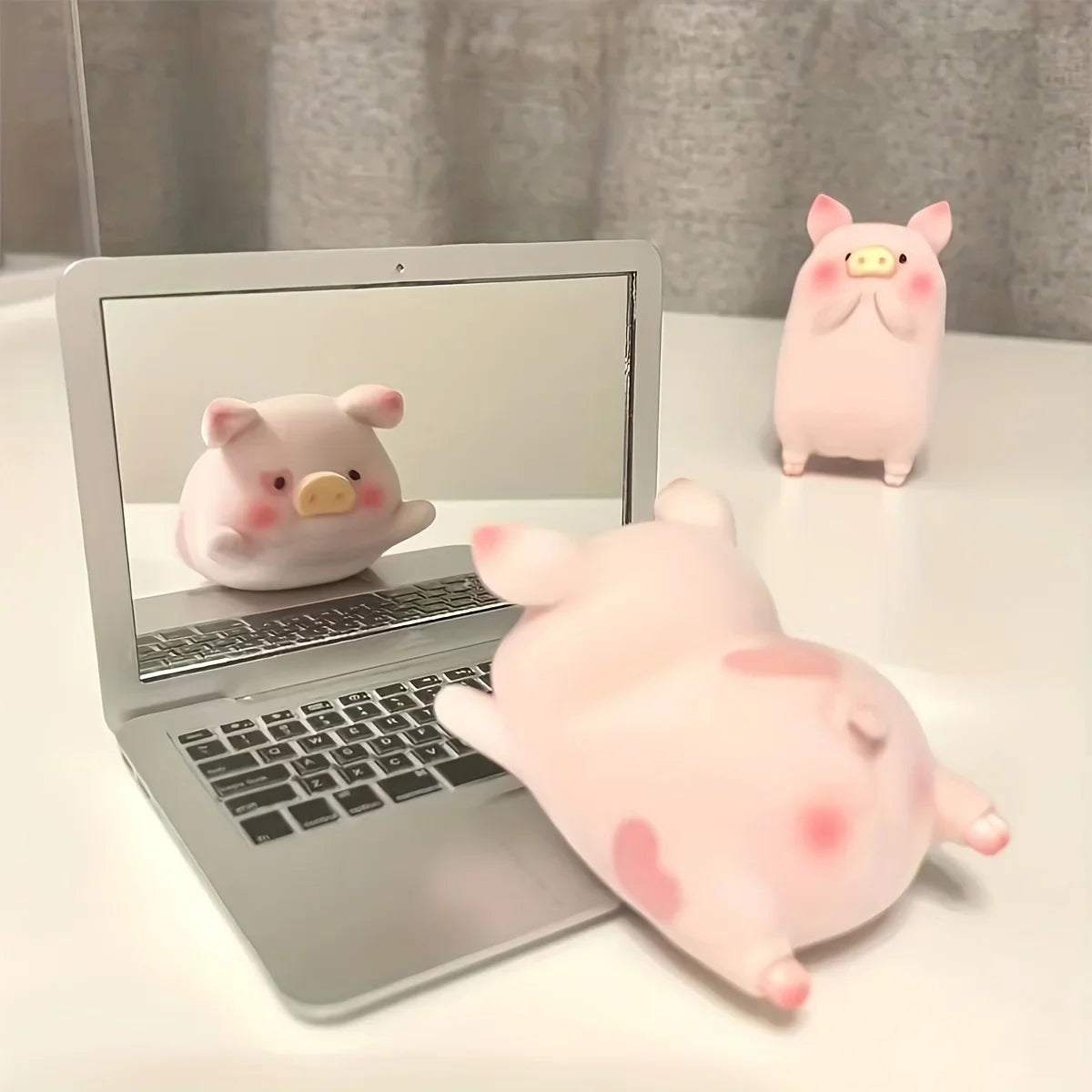 Mini Computer-Shaped Makeup Mirror - Portable Folding Pocket Mirror for Travel & Daily Touch-Ups
