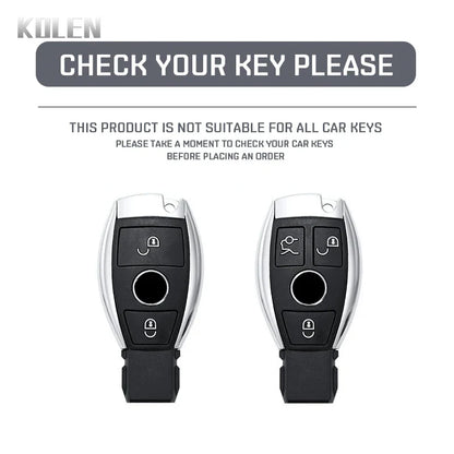 ABS Carbon Fiber Car Key Case Cover – Compatible with Mercedes Benz W204/W205/W212/W213/W176/W177/W219 A/B/C/E/S/GLC/CLA/AMG Fob