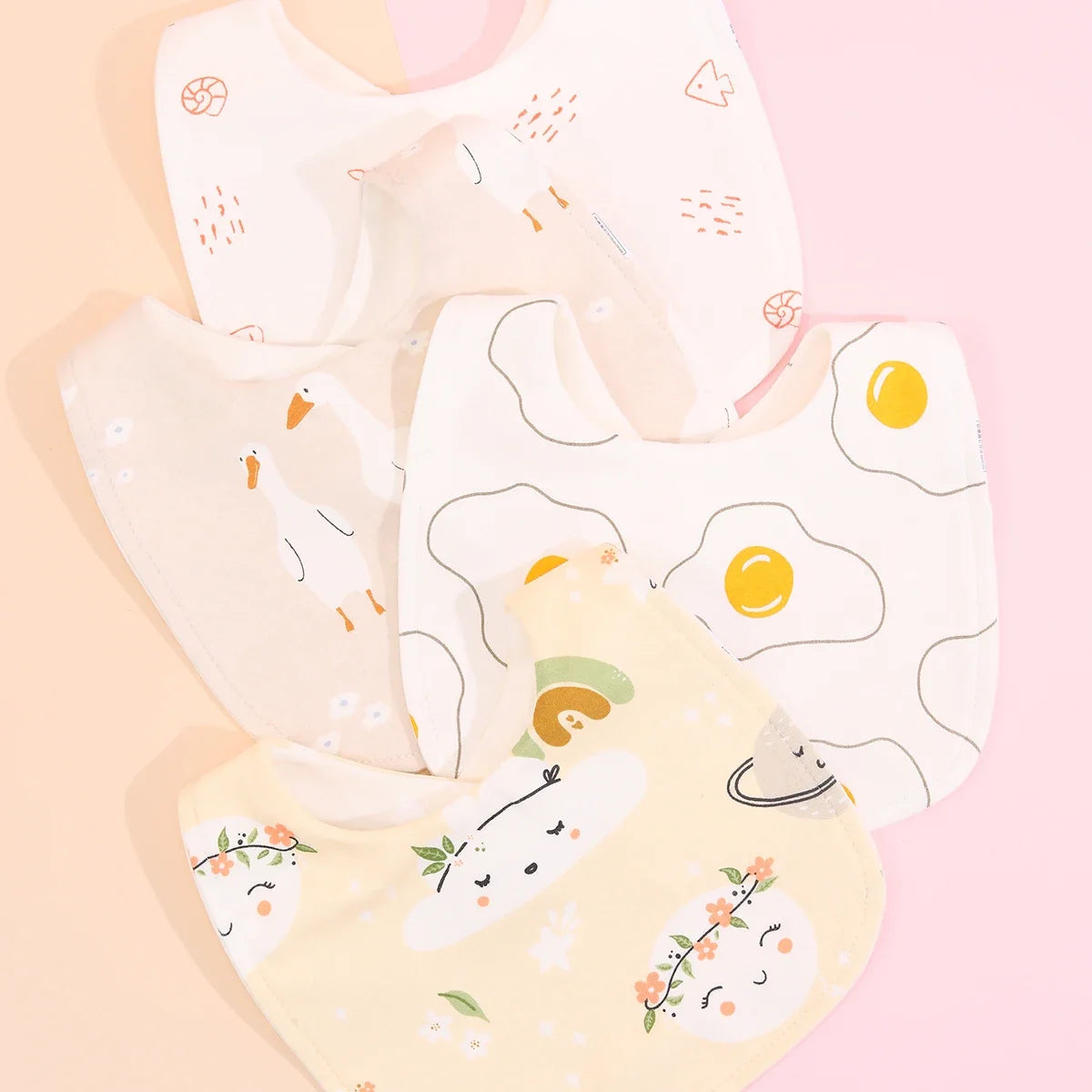 Cotton Baby Bib Set - Adjustable Soft Infant Feeding Bibs Burp Cloths Bandana Scarf for Boys & Girls