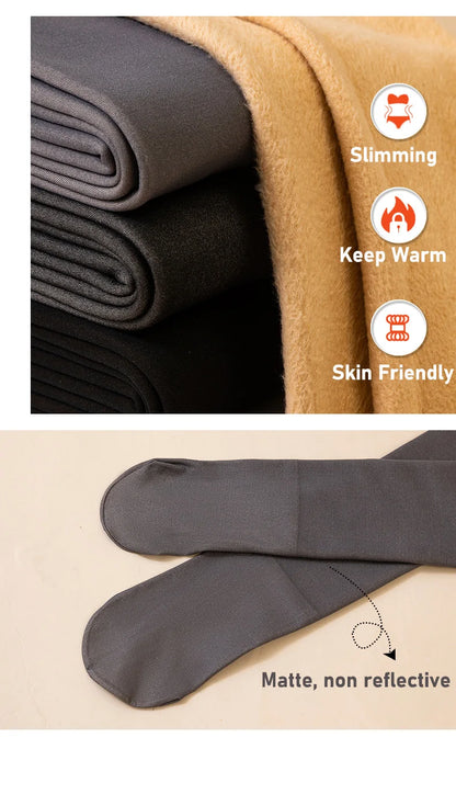 Women’s Thicken Thermal Fleece Leggings – High Waist Winter Tights, Slim Elastic Pantyhose