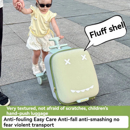 Cartoon Children's Ride-On Trunk — 20-Inch Foldable Baby Travel Box & Rideable Car Bag