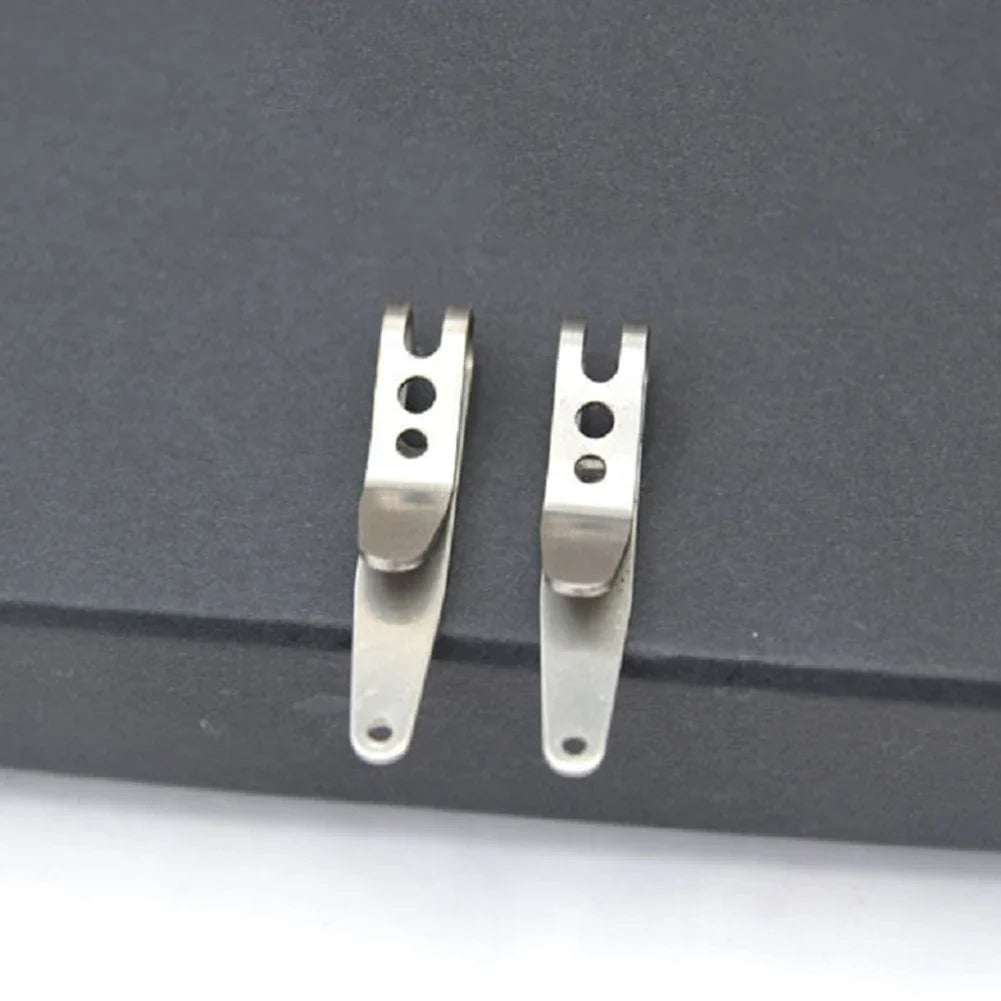 1-5PC Multitools Pocket Clips - Stainless Steel Mini Key Buckles, Waist Belt Hanging Clip & Carabiner for Outdoor Gadgets