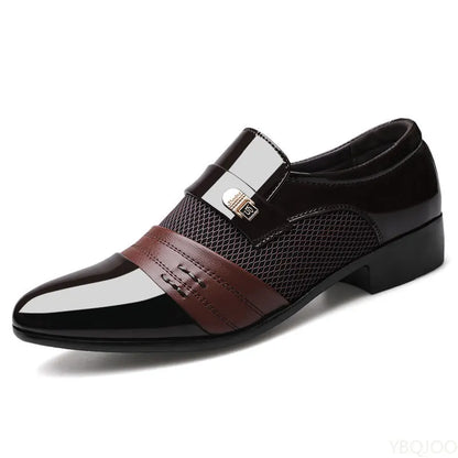 Men’s Pointed Toe Formal Shoes - Comfortable Low-Cut Office Wedding and Daily Dress Shoes