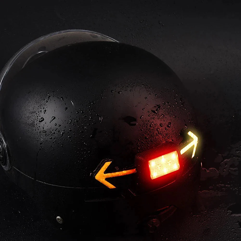 USB Rechargeable Bicycle Helmet Light with Remote Turn Signal – Waterproof LED Rear Safety Warning Taillight for Night Cycling