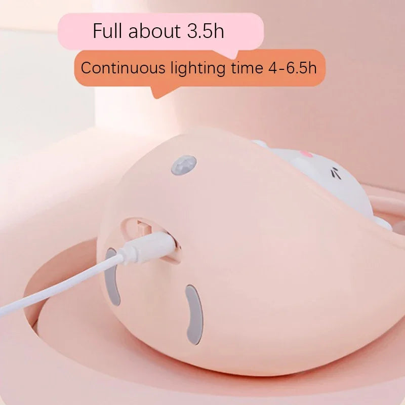 LED Night Light with Human Sensor – USB Rechargeable Sleep Lamp for Bedroom, Bedside, Corridor & Desktop Decoration