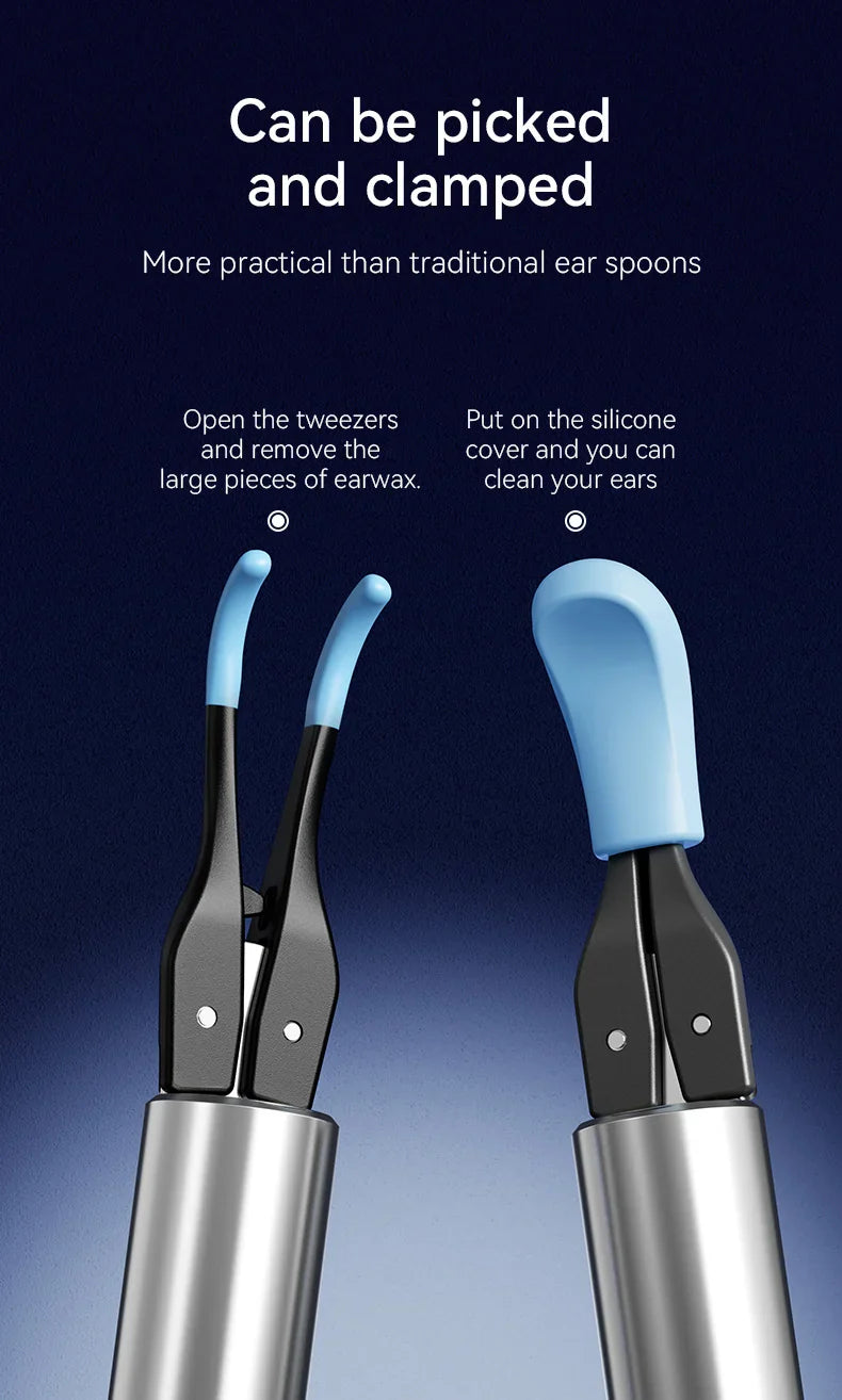 Visual Ear Cleaner with Camera – 12MP Ear Wax Removal Tool with Ear Pick, Tweezers & 6 Ear Spoons for Ear Care