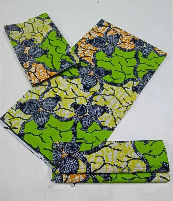 100% Cotton Ankara Fabric - High Quality African Print Batik Real Wax Pagne 6 Yards for Stylish Sewing
