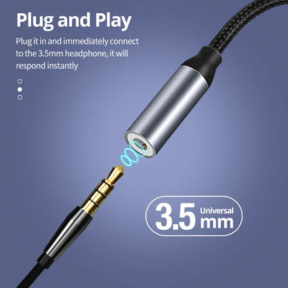 USB Type C to 3.5mm Aux Adapter - Type-C to 3.5mm Jack Audio Cable Converter for iPhone 15, Samsung Galaxy S21 Ultra, S20